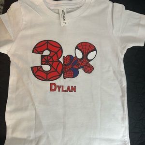Toddler spidey birthday shirt 3 with name dylan